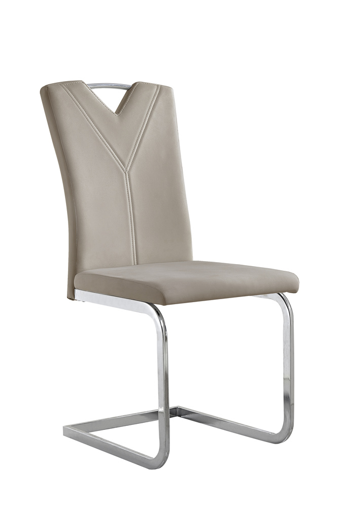 SALENTO 01 Cantilever chair metal chromed Artificial leather mudd B 44, H 99, T 58,5 cm